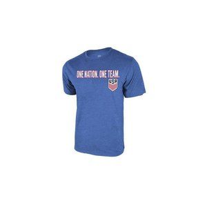 NWT United States Soccer Federation USA Sleeve Slogan T-Shirt USSF269CT M Blue